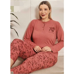 Battal Beden Uzun Kollu Anne Pijama Takımı 2700