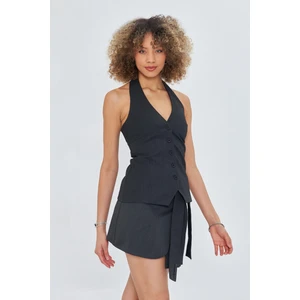 Tiffany & Tomato Düğmeli Halter Yaka Yelek