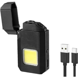 TYPE-C Şarjlı Elektrikli Çakmak Cep Işığı Su Geçirmez Cob LED Ps-M8