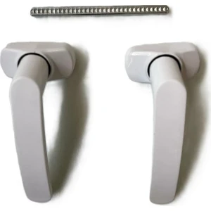 Alüminyum Basmalı Yaylı Kapı Kolu Beyaz Takım