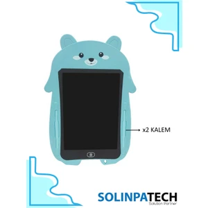 SolinpaTech 8.5 Inç Mavi Panda Renkli Ekran Lcd Çizim Yazı Tahtası Digital Kalemli Grafik Not Yazma Eğitim Tableti MV-PND2