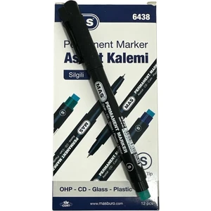 Mas Permanent CD Kalemi (S) Siyah 12 Adet