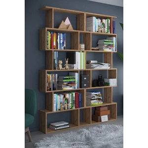 6 Raflı Çift Modül Zigzag Kitaplık Çalışma Odası Ofis Kitaplık