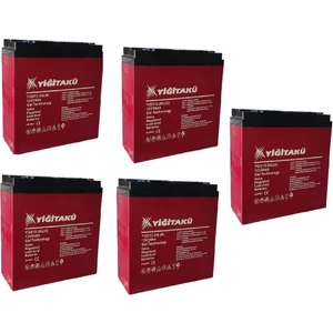 Yiğit 24AH 12V Dik Akü 2025 Üretim 5'li Set Akü Ebatları: 169X179X78MM