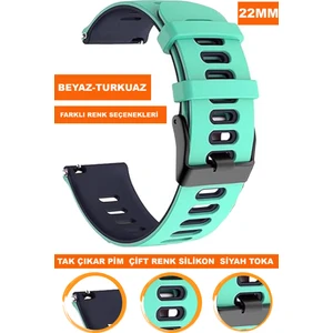 Xiaomi Mi Watch S1-S2 Yuvarlak Kasa Uyumlu 22MM Silikon Saat Kordonu Kayışı A5622MM