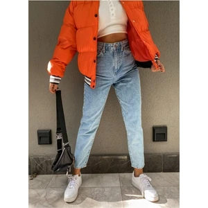 Kadın Gold Skinny Dar Mom Buz Kar Mom Likralı Yüksek Bel Fit Mom Jeans 2024