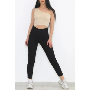 Siyah Yüksek Bel Mom Jean Kadın Boyfriend Kot Pantolon Toparlayıcı 2024