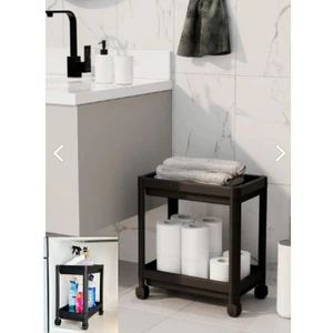 Kdr Elektronik 2 Katlı Tekerlekli Düzenleyici Mutfak Rafı Banyo Rafı Tezgah Altı Evye Altı Deterjanlık