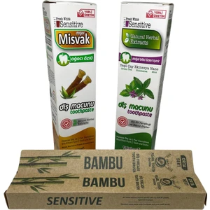 Fresh White Misvak Özlü ve Yeşilçay Ekinezya Nane - 2 Adet Bambu Diş Fırçası