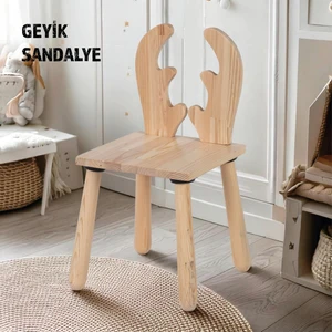 Joykidstoy Doğal Ahşap Çocuk Sandalye Geyik