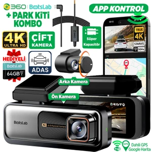Botslab G980H Pro ADAS Ön Gerçek 4K UHD Arka 2K QHD 170° Geniş Açı Gps+WiFi Araç İçi Kamera + Park Modu