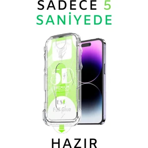Apple iPhone 16 Pro Max Uyumlu Kolay Uygulama Aparatlı Siyah Çerçeveli Tam Kapatan Cam Ekran Koruyucu