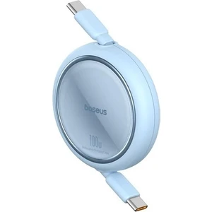 FREE2PULL Mini Makaralı Type-C To Type-C 100W Kablo 1.5 mt Mavi