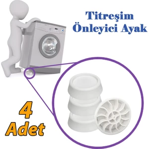4 Adet Beyaz Eşya Çamaşır Bulaşık Makinası Buzdolabı Yükseltici Titreşim Ayağı Altlığı Ayaklığı Gürültü Önleyici