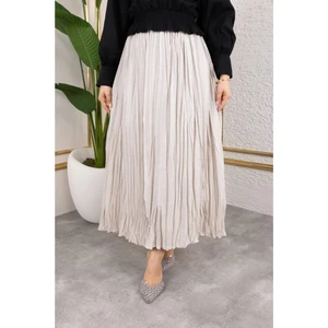 Vıoshıne Kadın Beli Lastikli Cepli Kraş Etek