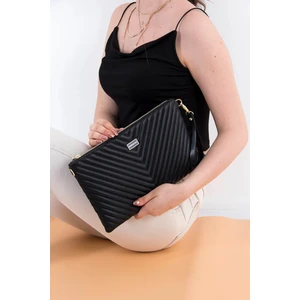 Silver Polo Siyah Tek Bölmeli Kadın Portföy & Clutch SP1034