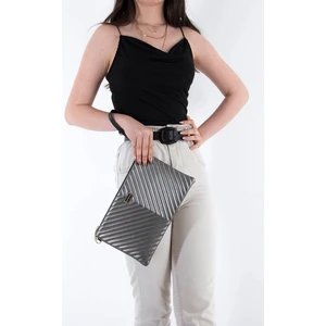 Silver Polo Platin Tek Bölmeli Kadın Portföy & Clutch SP1034