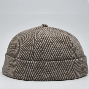 Kısa Yünlü Bere Desenli Hipster Docker Şapka