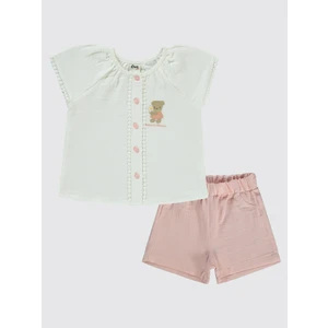 Civil Baby Kız Bebek Şortlu Takım 6-18 Ay Ekru