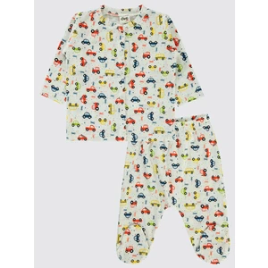 Civil Baby Erkek Bebek Pijama Takımı 1-6 Ay Ekru