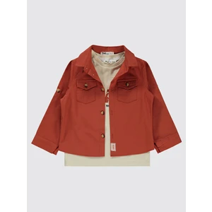 Civil Boys Erkek Çocuk Tişörtlü Gömlek 2-5 Yaş Koyu Bakır