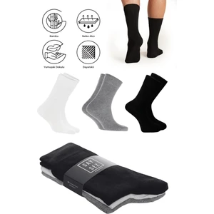 Bambu Erkek Soket Uzun Düz Renkli Melanj Çorap Dikişsiz Premium Paket 3'lü / Yıkamalı Kokulu Soft Çorap