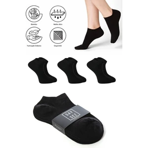 Bambu Erkek Patik Düz Renk Çorap Dikişsiz Premium 3'lü Paket