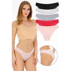 Kadın Önü Transparan Dantelli Külot 5 Li Paket Set - Kts3004