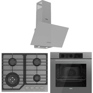 Flowart Nt Asimetrik Seriisi 3'lü Gri Ankastre Set ( QBL62CPR-NT028-D088 )