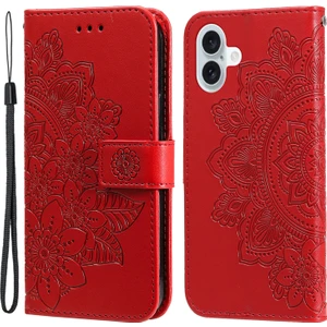 iPhone 16 Plus Çizilmez Deri Cüzdan Standlı Telefon Kapağı (Yurt Dışından)