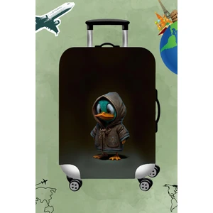 Likralı Esnek Kumaş Ördek Baskılı Dayanıklı Valiz Ve Bavul Kılıfı