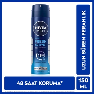 Nivea Men Erkek Sprey Deodorant Fresh Active 150ml, Ter Kokusuna Karşı 48 Saat Koruma, Uzun Süre Ferahlık