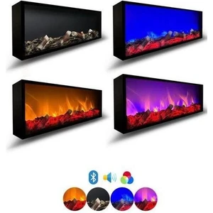 Elektrikli Dekoratif Yapayşömine Farklırenk Modlarıbluetooth+Kumanda