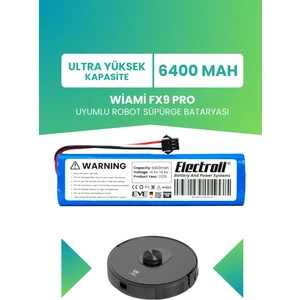 Wiami Fx9 Pro Uyumlu Batarya (ULTRA YÜKSEK KAPASİTE) 6400mah Pil Robot Süpürge Batarya Değişimi