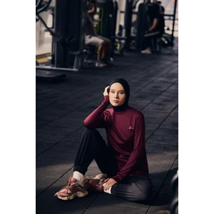 Active Uzun Kollu Bisiklet Yaka Mor Tesettür Antrenman Tişörtü Act-8