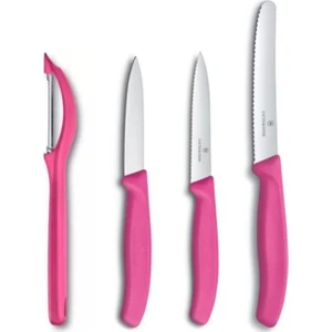 Pembe 4 Parça Soyacak ve Bıçak Seti