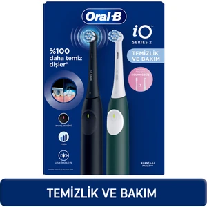 iO 2 Şarjlı Diş Fırçası Seti 2'li – Gece Siyahı / Yeşil