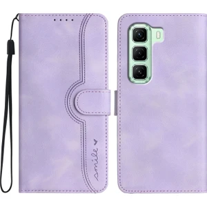 Infinix Hot 50 5g Mor Için Kalp Desenli Pu Kılıf (Yurt Dışından)