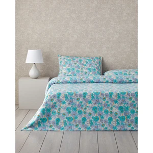 English Home Abstract Flowers Kolay Ütülenir Çift Kişilik Nevresim Takımı 200 x 220  cm  Yeşil-Mavi