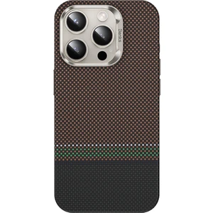 iPhone 15 Pro Max Kılıf Magsafe Şarj Özellik Karbon Fiber Benks Prestige Armorpro Kevlar Kapak Gold