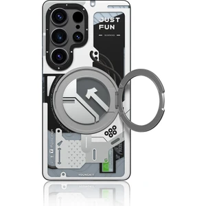 Galaxy S25 Ultra Kılıf Magsafe Uyumlu Youngkit 360 Standlı Starship Serisi Kapak Beyaz