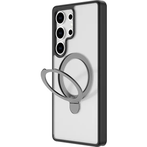 Galaxy S25 Ultra Kılıf Magsafe Uyumlu Raptic Air Stand Serisi Buzlu Transparan Standlı Kapak Siyah