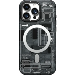 iPhone 16 Pro Max Kılıf Magsafe Uyumlu Kamera Denetim Butonlu Youngkit Technology Serisi Kapak Gri