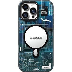 iPhone 16 Pro Max Kılıf Magsafe Uyumlu Kamera Denetim Butonlu Youngkit Technology Serisi Kapak Mavi