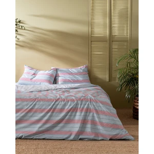 Madame Coco Marc King Size Pamuklu Baskılı Nevresim Takımı - Mavi/kırmızı