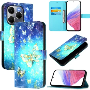 Tecno Spark 20 Pro 5g Altın Kelebek Için 3D Boyama Pu Kılıf (Yurt Dışından)