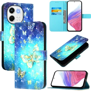 Tecno Spark 30 5g / Pova 6 Neo 5g Altın Kelebek Için 3D Boyama Pu Kılıf (Yurt Dışından)