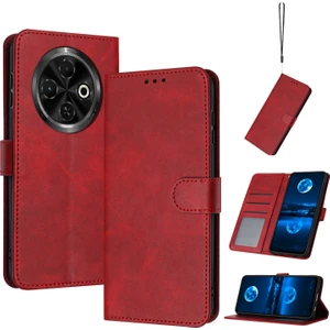 Tecno Spark 30C Kırmızı Için Buzağı Dokulu Deri Kılıf (Yurt Dışından)