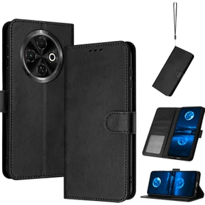 Tecno Spark 30C Siyah Için Buzağı Dokulu Deri Kılıf (Yurt Dışından)