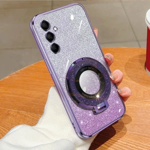 Samsung Galaxy M14 Mor Için Yuvarlak Tutucu Tpu Telefon Kılıfı (Yurt Dışından)